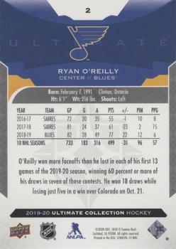 2019-20 Upper Deck Ultimate Collection - Onyx Black #2 Ryan O'Reilly Back