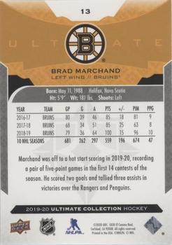 2019-20 Upper Deck Ultimate Collection - Onyx Black #13 Brad Marchand Back