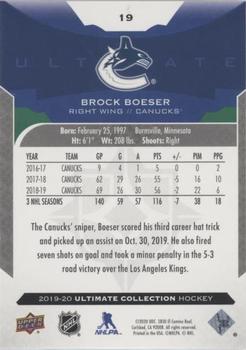2019-20 Upper Deck Ultimate Collection - Onyx Black #19 Brock Boeser Back