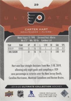 2019-20 Upper Deck Ultimate Collection - Onyx Black #29 Carter Hart Back