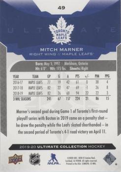 2019-20 Upper Deck Ultimate Collection - Onyx Black #49 Mitch Marner Back