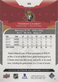 2019-20 Upper Deck Ultimate Collection - Onyx Black #56 Thomas Chabot Back