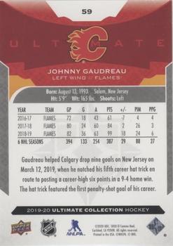2019-20 Upper Deck Ultimate Collection - Onyx Black #59 Johnny Gaudreau Back