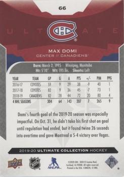 2019-20 Upper Deck Ultimate Collection - Onyx Black #66 Max Domi Back