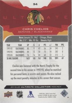 2019-20 Upper Deck Ultimate Collection - Onyx Black #94 Chris Chelios Back