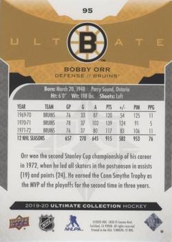 2019-20 Upper Deck Ultimate Collection - Onyx Black #95 Bobby Orr Back