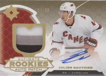 2019-20 Upper Deck Ultimate Collection - Ultimate Rookies Auto Patch #109 Julien Gauthier Front