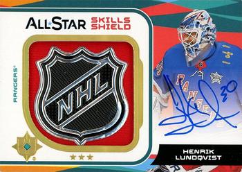 2019-20 Upper Deck Ultimate Collection - All-Star Skills Shields Autographed #SSA-HL Henrik Lundqvist Front