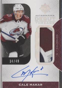 2019-20 Upper Deck Ultimate Collection - Autographed Debut Threads #DT-CM Cale Makar Front