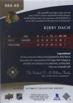 2019-20 Upper Deck Ultimate Collection - Retro Ultimate Rookies Autographed #RRA-KD Kirby Dach Back