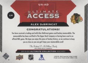 2019-20 Upper Deck Ultimate Collection - Ultimate Access Jersey #UA-AD Alex DeBrincat Back