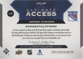 2019-20 Upper Deck Ultimate Collection - Ultimate Access Jersey #UA-AP Artemi Panarin Back