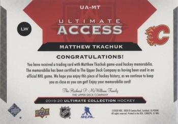2019-20 Upper Deck Ultimate Collection - Ultimate Access Jersey #UA-MT Matthew Tkachuk Back