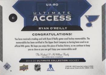 2019-20 Upper Deck Ultimate Collection - Ultimate Access Jersey #UA-RO Ryan O'Reilly Back