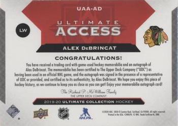 2019-20 Upper Deck Ultimate Collection - Ultimate Access Jersey Autographs #UAA-AD Alex DeBrincat Back