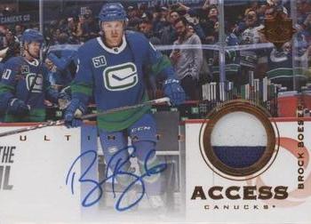 2019-20 Upper Deck Ultimate Collection - Ultimate Access Copper Patch Auto #UAA-BB Brock Boeser Front