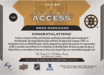 2019-20 Upper Deck Ultimate Collection - Ultimate Access Copper Patch Auto #UAA-BM Brad Marchand Back