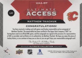 2019-20 Upper Deck Ultimate Collection - Ultimate Access Copper Patch Auto #UAA-MT Matthew Tkachuk Back