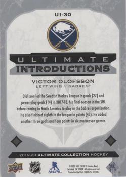 2019-20 Upper Deck Ultimate Collection - Ultimate Introductions #UI-30 Victor Olofsson Back