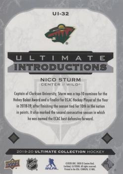 2019-20 Upper Deck Ultimate Collection - Ultimate Introductions #UI-32 Nico Sturm Back
