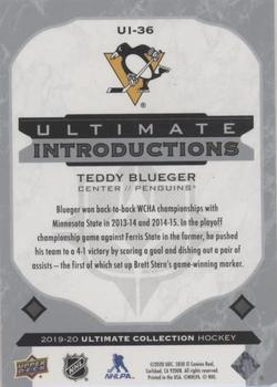 2019-20 Upper Deck Ultimate Collection - Ultimate Introductions #UI-36 Teddy Blueger Back