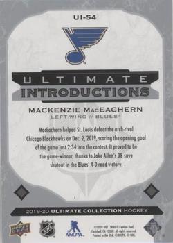2019-20 Upper Deck Ultimate Collection - Ultimate Introductions #UI-54 Mackenzie MacEachern Back