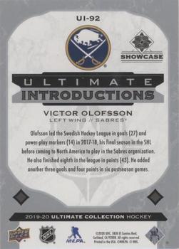 2019-20 Upper Deck Ultimate Collection - Ultimate Introductions #UI-92 Victor Olofsson Back