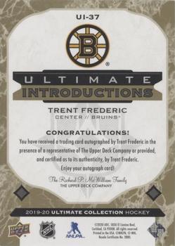 2019-20 Upper Deck Ultimate Collection - Ultimate Introductions Gold Autographs #UI-37 Trent Frederic Back