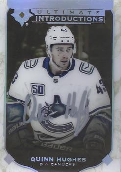 2019-20 Upper Deck Ultimate Collection - Ultimate Introductions Gold Autographs #UI-70 Quinn Hughes Front