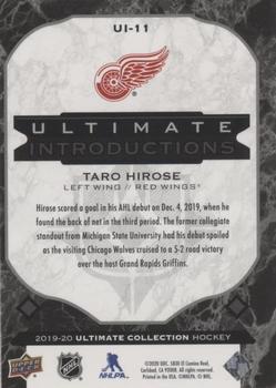 2019-20 Upper Deck Ultimate Collection - Ultimate Introductions Onyx Black #UI-11 Taro Hirose Back