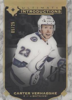 2019-20 Upper Deck Ultimate Collection - Ultimate Introductions Onyx Black #UI-19 Carter Verhaeghe Front