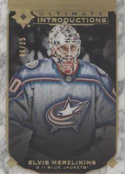 2019-20 Upper Deck Ultimate Collection - Ultimate Introductions Onyx Black #UI-21 Elvis Merzlikins Front