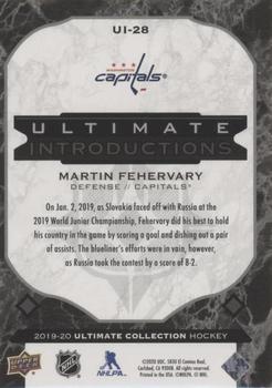2019-20 Upper Deck Ultimate Collection - Ultimate Introductions Onyx Black #UI-28 Martin Fehervary Back
