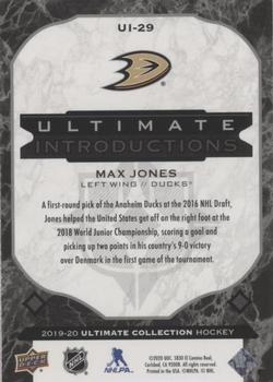 2019-20 Upper Deck Ultimate Collection - Ultimate Introductions Onyx Black #UI-29 Max Jones Back