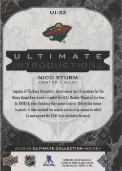 2019-20 Upper Deck Ultimate Collection - Ultimate Introductions Onyx Black #UI-32 Nico Sturm Back