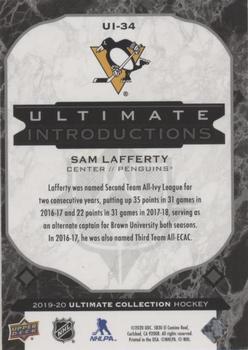 2019-20 Upper Deck Ultimate Collection - Ultimate Introductions Onyx Black #UI-34 Sam Lafferty Back