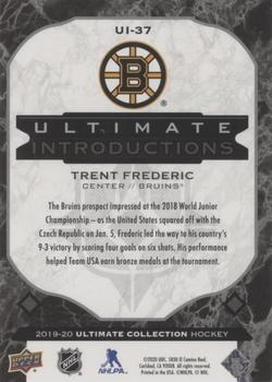 2019-20 Upper Deck Ultimate Collection - Ultimate Introductions Onyx Black #UI-37 Trent Frederic Back