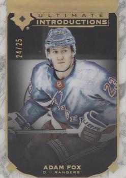 2019-20 Upper Deck Ultimate Collection - Ultimate Introductions Onyx Black #UI-55 Adam Fox Front