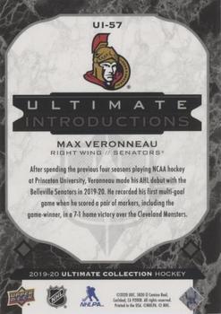 2019-20 Upper Deck Ultimate Collection - Ultimate Introductions Onyx Black #UI-57 Max Veronneau Back
