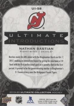 2019-20 Upper Deck Ultimate Collection - Ultimate Introductions Onyx Black #UI-58 Nathan Bastian Back