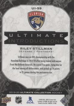 2019-20 Upper Deck Ultimate Collection - Ultimate Introductions Onyx Black #UI-59 Riley Stillman Back