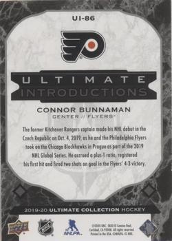 2019-20 Upper Deck Ultimate Collection - Ultimate Introductions Onyx Black #UI-86 Connor Bunnaman Back