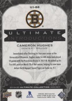 2019-20 Upper Deck Ultimate Collection - Ultimate Introductions Onyx Black #UI-88 Cameron Hughes Back