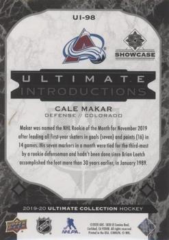 2019-20 Upper Deck Ultimate Collection - Ultimate Introductions Onyx Black #UI-98 Cale Makar Back