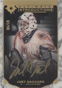 2019-20 Upper Deck Ultimate Collection - Ultimate Introductions Onyx Black Autographs #UI-26 Joey Daccord Front