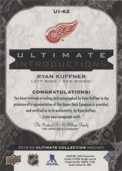 2019-20 Upper Deck Ultimate Collection - Ultimate Introductions Onyx Black Autographs #UI-62 Ryan Kuffner Back