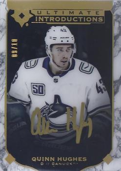 2019-20 Upper Deck Ultimate Collection - Ultimate Introductions Onyx Black Autographs #UI-70 Quinn Hughes Front