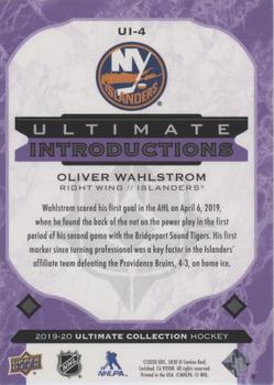 2019-20 Upper Deck Ultimate Collection - Ultimate Introductions Purple #UI-4 Oliver Wahlstrom Back