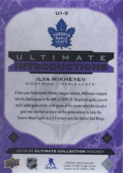 2019-20 Upper Deck Ultimate Collection - Ultimate Introductions Purple #UI-5 Ilya Mikheyev Back