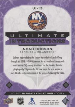 2019-20 Upper Deck Ultimate Collection - Ultimate Introductions Purple #UI-15 Noah Dobson Back